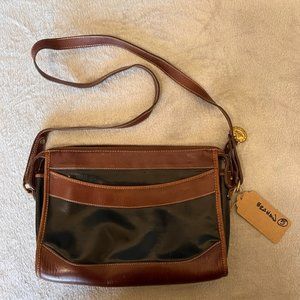 Brahmin Two Tone Black and Brown Leather Crossbody
